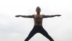 Charcoal Yoga Utthita Hasta Padasana Bground