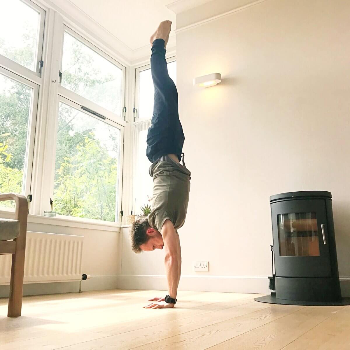 Oliver Charcoal Yoga Handstand